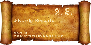 Udvardy Romuald névjegykártya